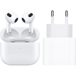 Apple AirPods 3 + Apple Usb C Oplader 20W